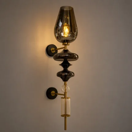 Imperial Smoke Glass Luxury Wall Lamp