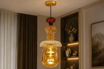 Amber Glass Luxury Hanging Pendant Light