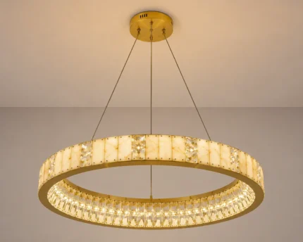 Luxury Marble Crystal Ring LED Chandelier
