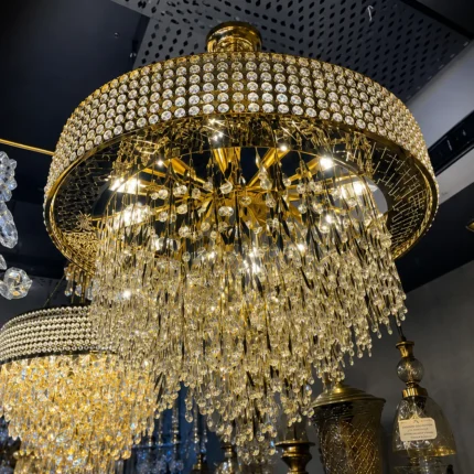 Luxury Gold Crystal Waterfall Chandelie