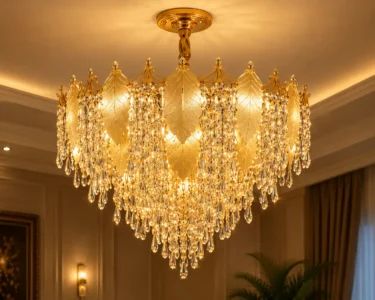 Luxury Leaf Crystal Chandelier