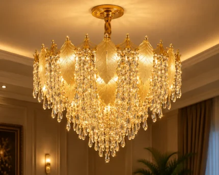 Luxury Leaf Crystal Chandelier