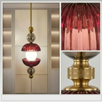 Ruby Aura Modern Glass Pendant Light