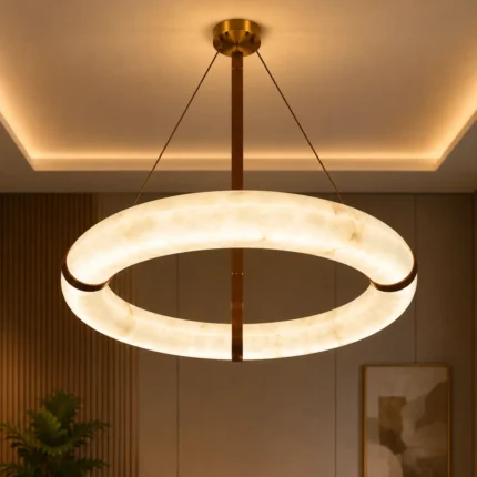 Luxury Marble Ring LED Pendant Chandelier