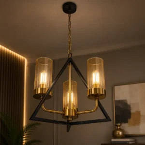 Imperial Triangle Frame 3-Light Chandelier