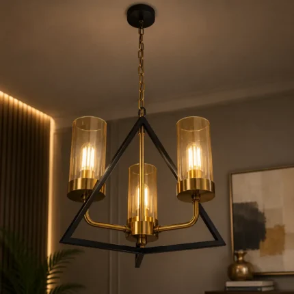 Imperial Triangle Frame 3-Light Chandelier