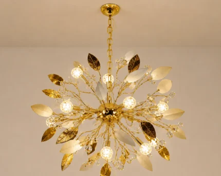 Luxury Leaf Crystal Chandelier
