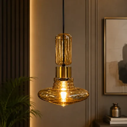 Imperial Amber Glass Pendant Hanging Light