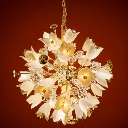 Luxury Lotus Crystal LED Chandelier