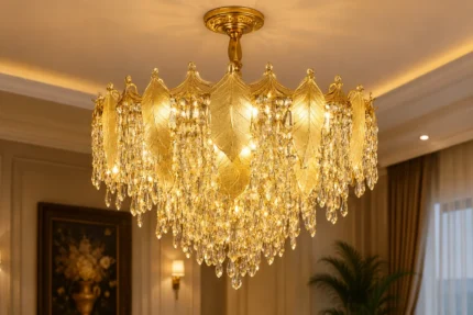 Luxury Leaf Crystal Chandelier